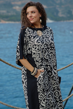 Платье Vittoria Queen 28073 черно-бежевый_принт - фото 3