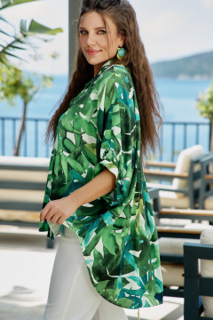 Блуза Vittoria Queen 28313/1бл зеленый_принт - фото 2