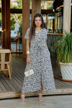 Платье Vittoria Queen 28673 молочно-черный_принт - фото 1