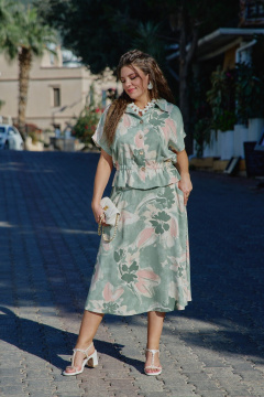 Блуза, юбка Vittoria Queen 28813 зеленый-меланж - фото 1