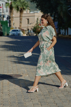 Блуза, юбка Vittoria Queen 28813 зеленый-меланж - фото 3