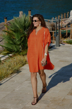 Платье Vittoria Queen 28993 оранжевый - фото 5