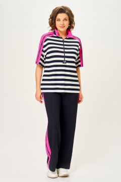 Брюки, джемпер DaLi 7042.2 синий-с-розовым - фото 1