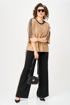 Брюки, футболка Lady Secret 26234 беж/черный - фото 2