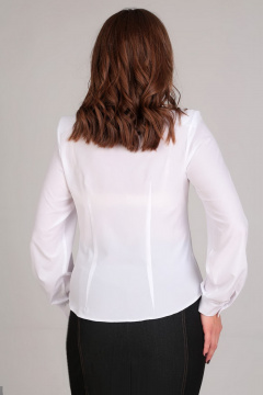 Блуза из текстиля с застежкой на планку и сборками Таир-Гранд 62314 белый - фото 2