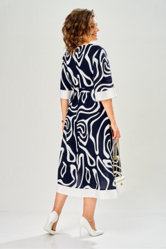 Платье Karina deLux М-1245 синий+белый - фото 4