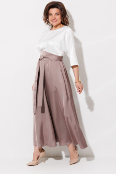 Платье ANASTASIA MAK 1229 жемчужный+капучино - фото 3