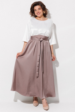 Платье ANASTASIA MAK 1229 жемчужный+капучино - фото 2