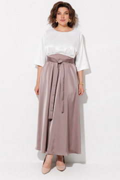 Платье ANASTASIA MAK 1229 жемчужный+капучино - фото 1