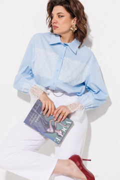 Блуза ANASTASIA MAK 1352 голубой - фото 4