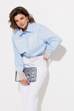 Блуза ANASTASIA MAK 1352 голубой - фото 3