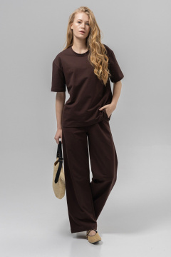 Блуза, брюки Romgil РП0135-ХЛ4 шоколадный - фото 1