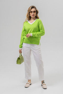 Джемпер Romgil РВ0157-ХЛ2 салатовый,белый - фото 4