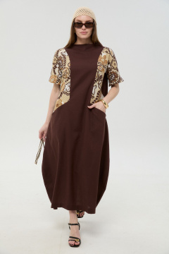 Платье NikVa 1052-2 шоколад_и_шоколадный_мультиколор - фото 2