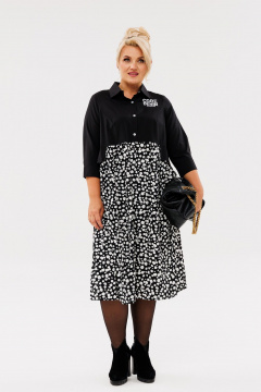 Платье Anastasia м-1107 черный-горох - фото 5