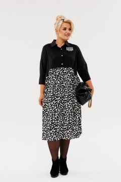 Платье Anastasia м-1107 черный-горох - фото 3