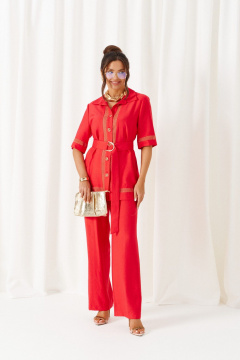 Блуза, брюки Beautiful&Free 6461 красный - фото 4