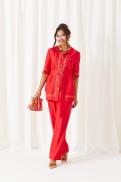 Блуза, брюки Beautiful&Free 6461 красный - фото 3