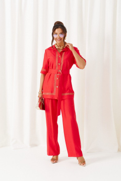 Блуза, брюки Beautiful&Free 6461 красный - фото 2
