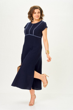 Платье Орхидея 1683 синий - фото 5