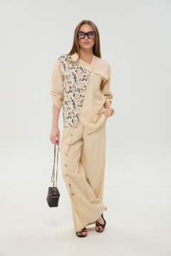 Брюки, жакет NikVa 978-6 песок_и_песочный_мультиколор - фото 1
