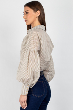 Рубашка VIZAVI 745 бежевая-полоска_полоска - фото 4