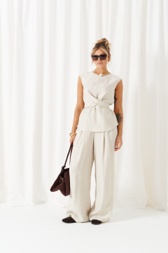 Блуза, брюки Beautiful&Free 6466 песочный - фото 2