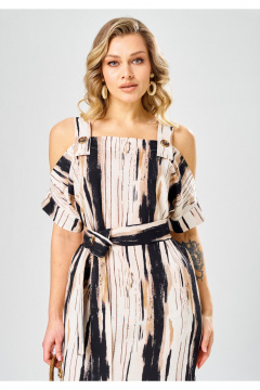 Платье Твой имидж 2375 бежево-синий_принт - фото 3