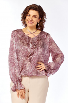Блуза Ольга Стиль С-889 бордовый - фото 3
