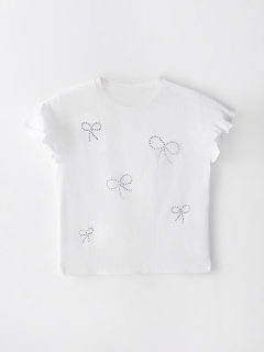 Футболка Mark Formelle 117950/25-41078П-0-3 белый_печать_1сл_аппликация_из_страз_полочка - фото 2