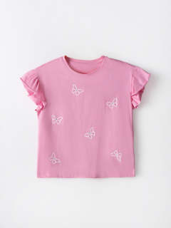 Футболка Mark Formelle 117950/25-41078П-0-3 розовый_печать_1сл_аппликация_из_страз_полочка - фото 2