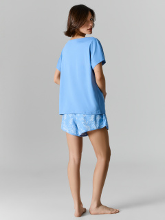 Футболка, шорты Mark Formelle 592544/25-35486ПП-14 св.синий_веточки_на_св.синем - фото 2