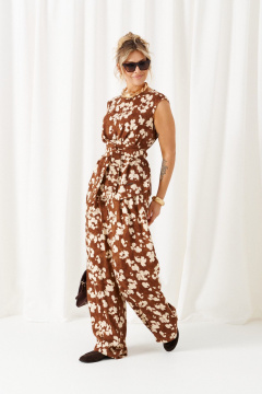 Блуза, брюки Beautiful&Free 6476 молочно-коричневый - фото 3