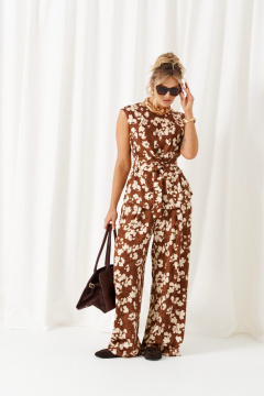 Блуза, брюки Beautiful&Free 6476 молочно-коричневый - фото 2