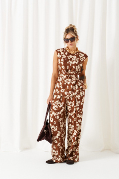 Блуза, брюки Beautiful&Free 6476 молочно-коричневый - фото 1