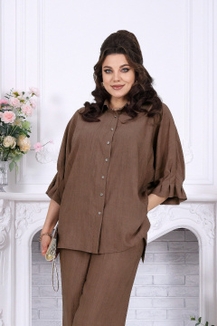 Блуза, брюки Ninele 6122 коричневый - фото 3