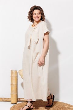 Платье ANASTASIA MAK 1326 бежевый - фото 4