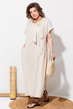 Платье ANASTASIA MAK 1326 бежевый - фото 3