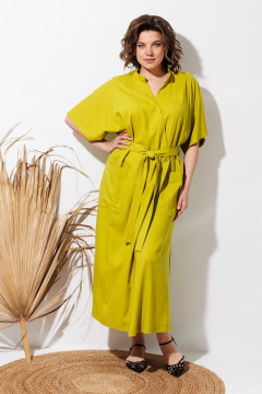 Платье ANASTASIA MAK 1327 олива - фото 2