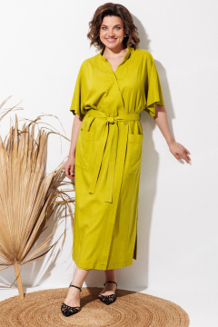 Платье ANASTASIA MAK 1327 олива - фото 1