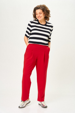 Брюки, футболка Michel chic 1452 красный/полоска - фото 5