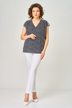 Блуза DaLi 5824 синий_горох - фото 1