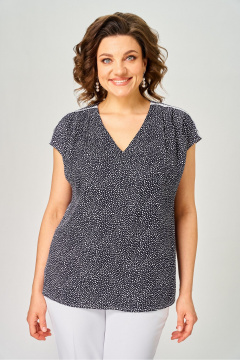 Блуза DaLi 5824 синий_горох - фото 2