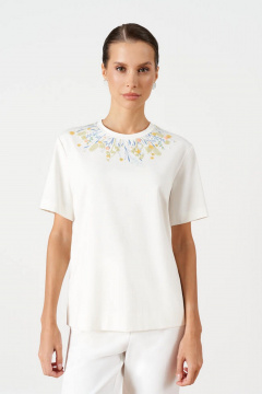 Футболка Nelva 23206 молочный - фото 1