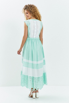 Платье Euromoda 712 мятный-белый - фото 4