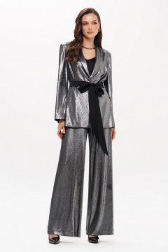 Брюки Nelva 31208 серебристо-черный - фото 1