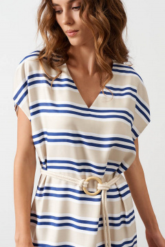 Платье Nelva 5158 бежевая-полоска - фото 5