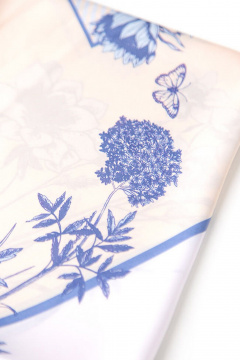 Платок Nelva 8390 бежево-синий_принт - фото 2