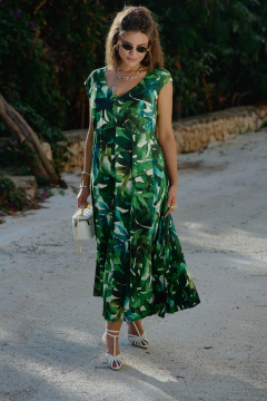 Платье Vittoria Queen 27923 зеленый-принт - фото 1