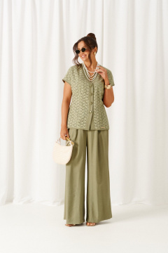 Брюки, жакет Beautiful&Free 6474 оливка - фото 2